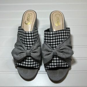 Sam Edelman CIRCUS gingham black and white heels 2 1/2” size 10